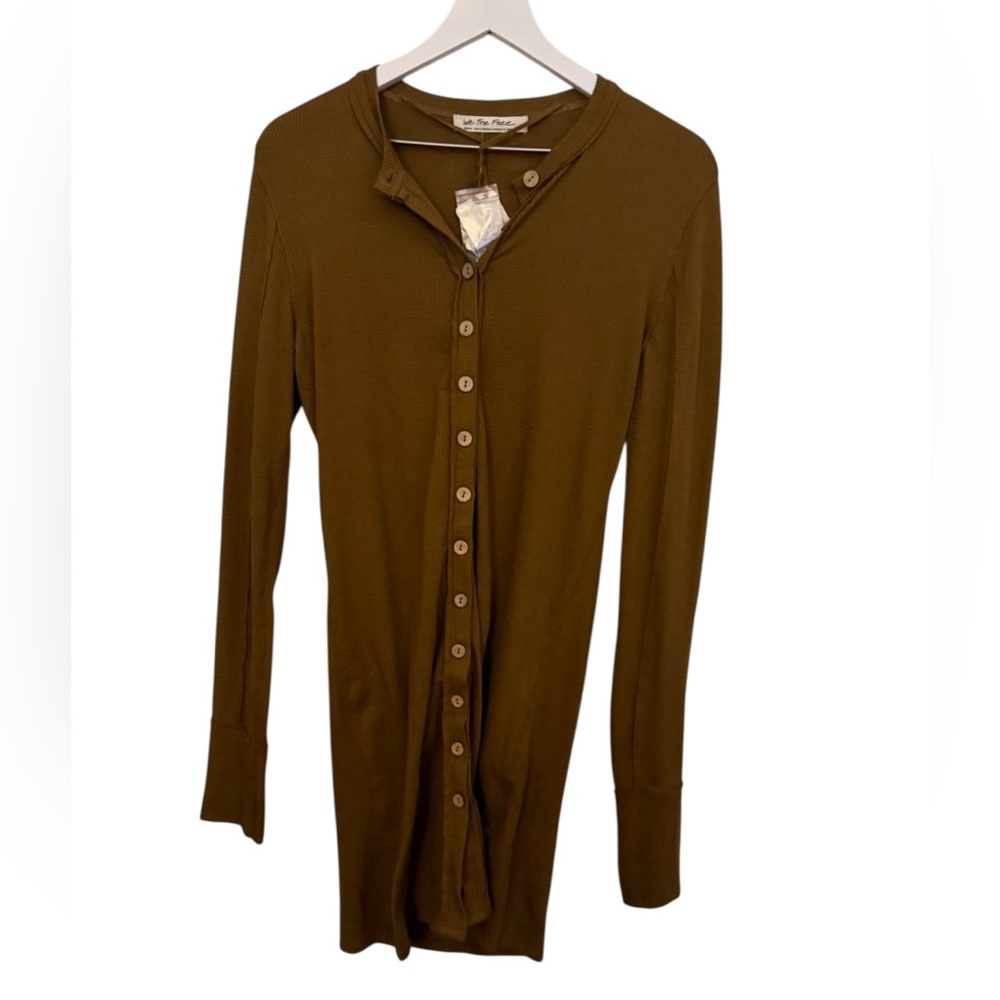 Free People We The Free Gia Cardigan/Dress in Warm Tobacco - Picture 8 of 11